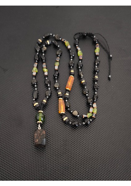 Sertifikalı Fosilli Natürel Damla Kehribar-Zebercet(Peridot)-Gold Obsidyen Erkek Kolye Kadın Kolye Doğaltaş Kolye Takı Aksesuar indirimleri