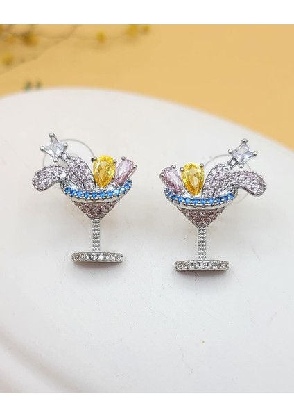 Silver Işıltılı Kokteyl Küpe