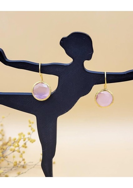 Pembe Kedi Gözü Sıvama Altın Kaplama Daire Küpe fiyatları