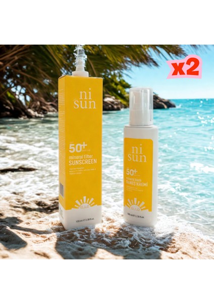 Nisun Mineral Güneş Kremi 100 ml Spf 50+ / 2 Adet fırsatları