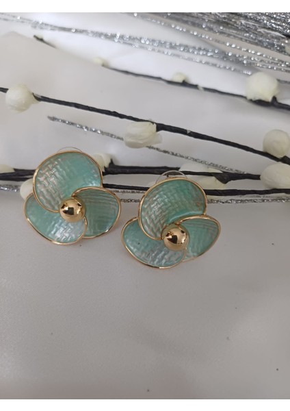 Yeşil Çiçekli Küpe