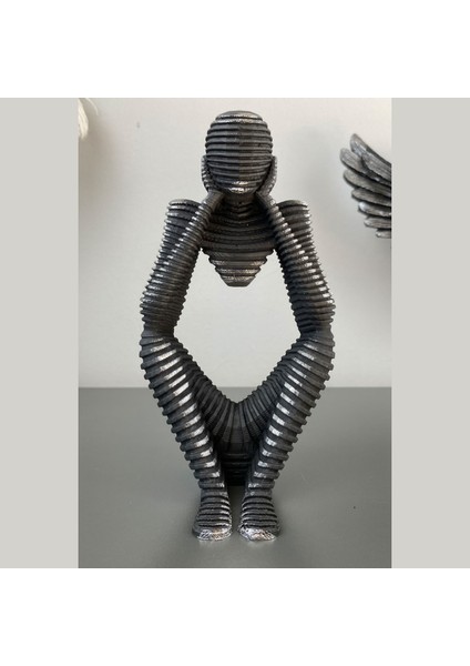 Düşünen Adam Figürü Modern Dekoratif Biblo Polyester 21 x 9 cm
