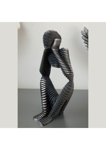 Düşünen Adam Figürü Modern Dekoratif Biblo Polyester 21 x 9 cm fiyatları
