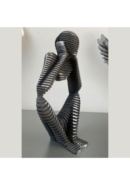 Düşünen Adam Figürü Modern Dekoratif Biblo Polyester 21 x 9 cm modelleri