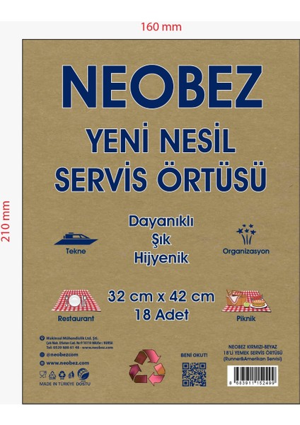 Yeni Nesil Servis Örtüsü (Runner&amerikan Servisi) 32X42 cm 18 adet modelleri