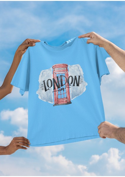 Erkek Londn2 Transfer Baskılı Yuvarlak Yaka Kısa Kol Tişört