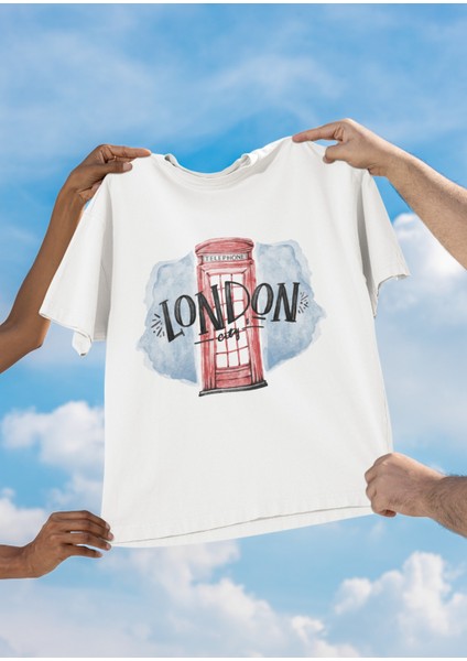 Erkek Londn2 Transfer Baskılı Yuvarlak Yaka Kısa Kol Tişört