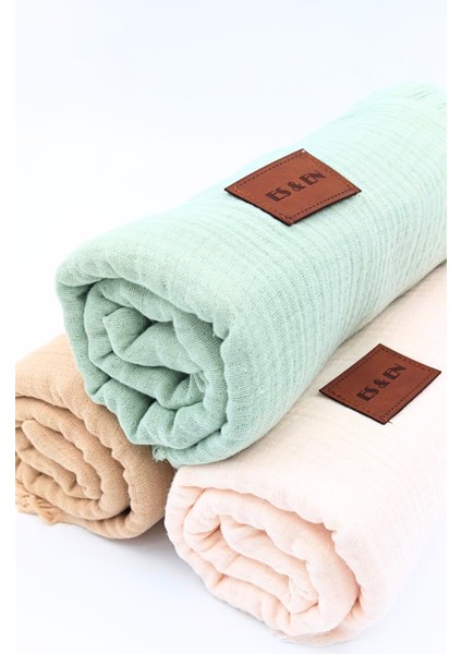 Es &En trade Müslin Bebek Battaniyesi 4 Katlı sütlü kahve