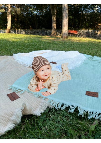 Es &En trade Müslin Bebek Battaniyesi 4 Katlı sütlü kahve