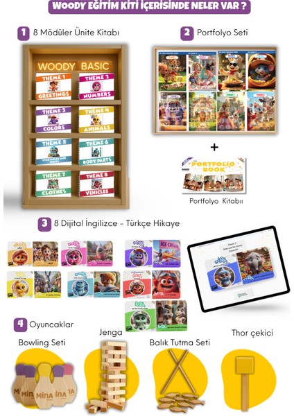 Woody ve Arkadaşları Junior Level 2 - Okul Öncesi Ingilizce Eğitim Seti (5-6yaş) fiyatları