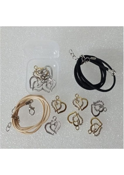 ( 10 x Adet ) 1 Set Model I Taşlı Elmas Kalp Çiftli Kalp Bileklik & Küpe & Kolye fırsatları