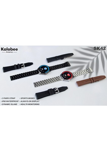 Kalobee SK42 Amoled Ekran 3kordonlu Bay Bayan Akıllı Saati Ince Kasa fiyatları