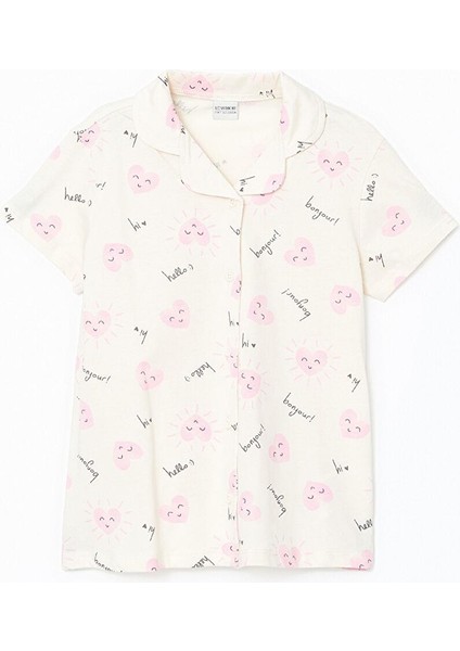 Gömlek Yaka Kız Çocuk Şortlu Pijama Takımı (S5) fiyatları