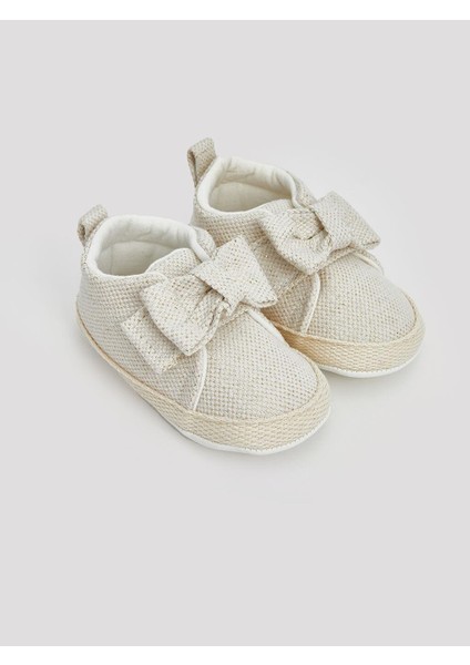 Fiyonk Detaylı Kız Bebek Yürüme Öncesi Ayakkabı (S5)