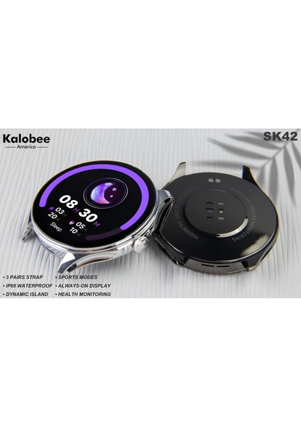 Kalobee SK42 Amoled Ekran 3kordonlu Bay Bayan Akıllı Saati Ince Kasa
