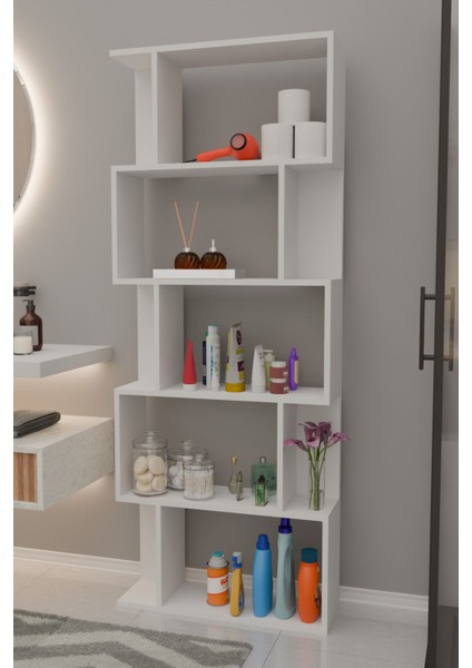 Scala 5 Raflı Banyo Dolabı Banyo Rafı Çok Amaçlı Dolap-Beyaz modelleri
