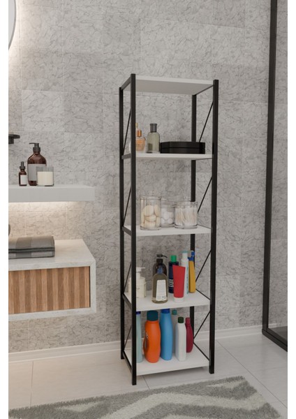 Orno 5 Raflı Banyo Dolabı Banyo Rafı Çok Amaçlı Banyo Rafı-Beyaz modelleri