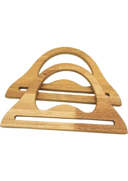 20X12 cm Ham Ahşap Renk Ithal Ahşap Çanta Sapı
