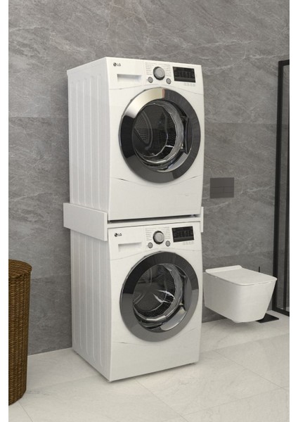 Solvo Banyo Dolabı Çamaşır ve Kurutma Makinesi Dolabı Beyaz