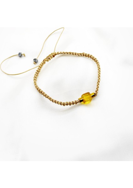 Küp Model Modern Kehribar Bileklik