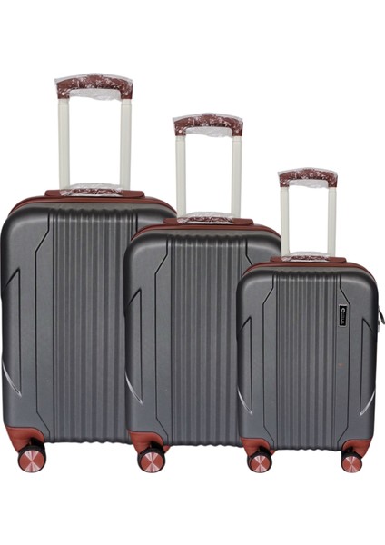 Sısus Valiz 3'lü Set – Füme (Kabin, Orta, Büyük Boy) fiyatları