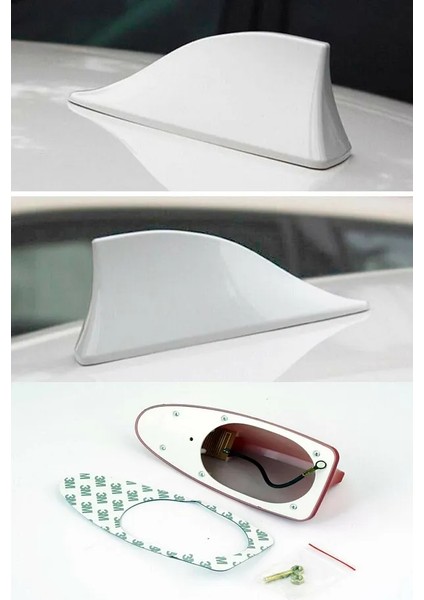 Fiat Linea Uyumlu Oto Balık Sırtı Anten Elektrikli Köpekbalığı Balina Tavan Anteni Beyaz