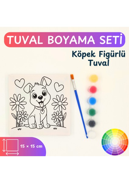 Çocuk Tuval Boyama Seti – 3-6 Yaş Için 15X15 cm Ön Çizimli Tuval, Akrilik Boya ve Fırça modelleri