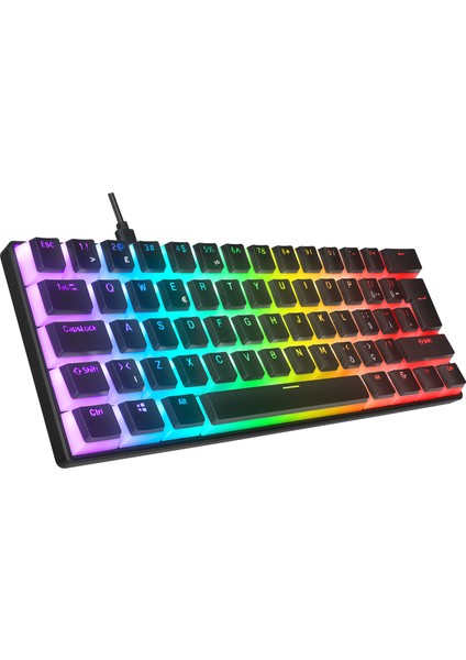 Briar Siyah Type-C Bağlantılı Rgb Puding Tuşlu Gaming Oyuncu Klavye Q Mekanik Red Switch modelleri