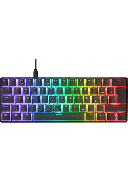 Briar Siyah Type-C Bağlantılı Rgb Puding Tuşlu Gaming Oyuncu Klavye Q Mekanik Red Switch fırsatları