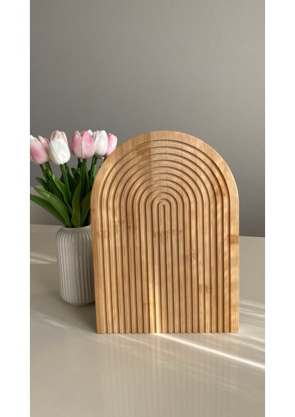 Yarım Gökkuşağı Dekoratif Bambu Sunum Tepsisi - 32 x 23 cm