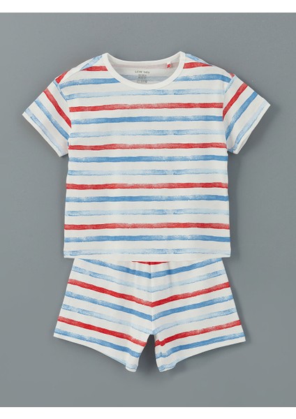 Yeni Sezon Cizgili Sortlu Erkek Bebek Sortlu Pijama Takim - S5HH53Z1