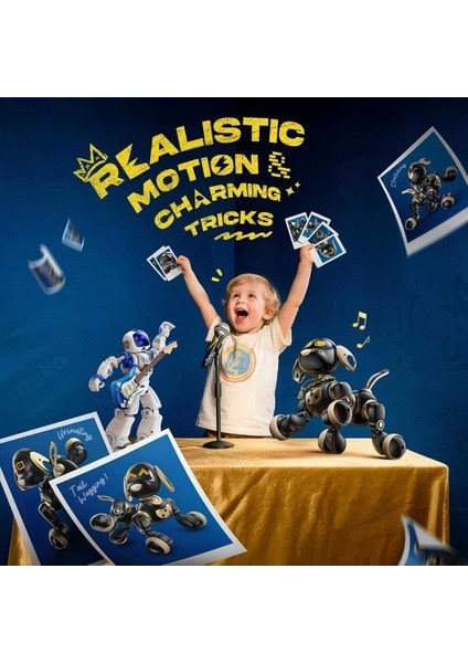 18011 Robot Köpek Oyuncağı - Siyah & Gold fırsatları