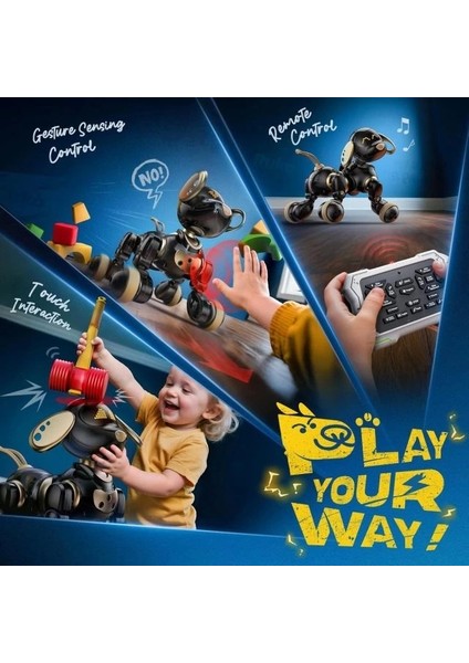 18011 Robot Köpek Oyuncağı - Siyah & Gold indirimleri