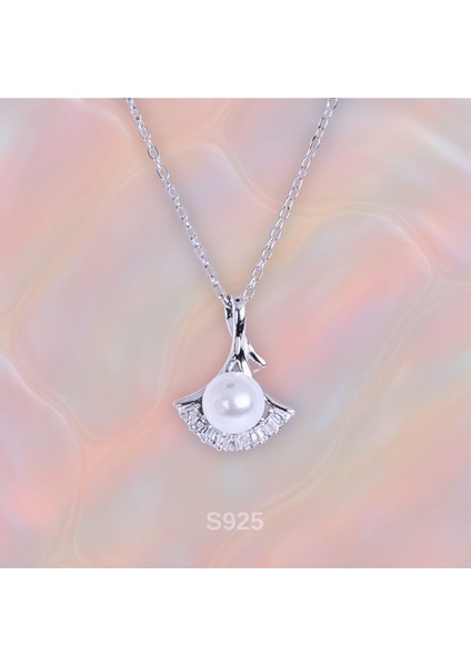 Inci Yelpaze Kolye - 925 Ayar Gümüş - Zarif Tasarım