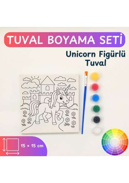 Minik Ressamlar Için Tuval Seti – 6 Renk Su Bazlı Akrilik Boya, Fırça ve Çerçeveli Tuval modelleri