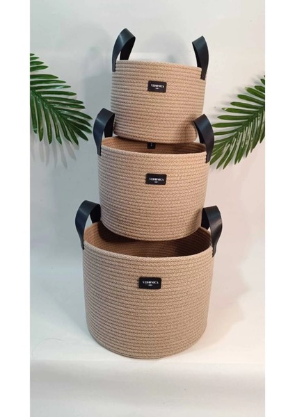 VeronicaArt 3'lü Organizer Sepet Deri Saplı modelleri