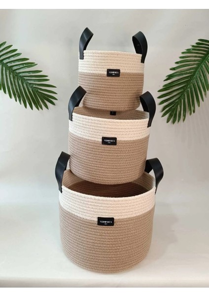 VeronicaArt 3'lü Organizer Sepet Deri Saplı indirimleri