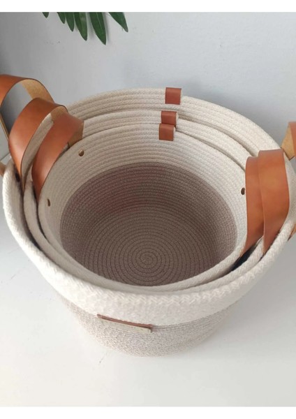 VeronicaArt 3'lü Organizer Sepet Deri Saplı fırsatları