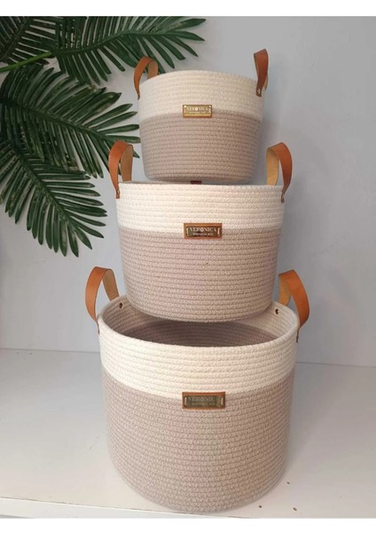 VeronicaArt 3'lü Organizer Sepet Deri Saplı indirimleri