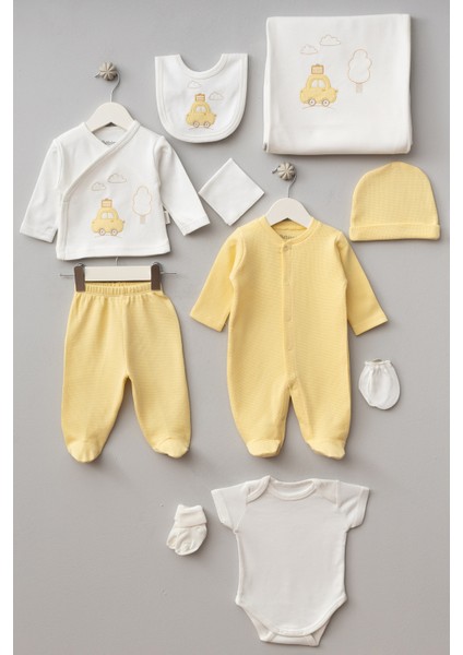 My Baby Kumsal % 100 Coton 10 Lu Hastane Çıkışı Yeni Bavullu Araba Desenli 10109 modelleri