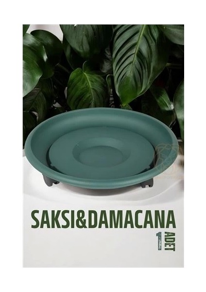 Tekerlekli Saksı Altığı 37 cm Yeşil