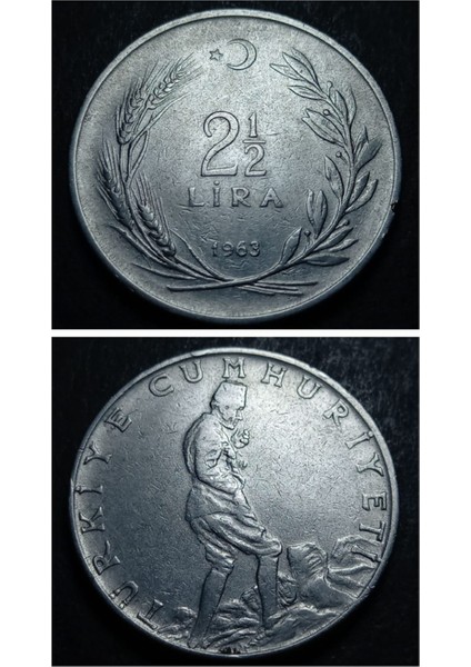 39963687AF3C0A59DB 1963 Akmonital 2½ Lira Eski Madeni Para