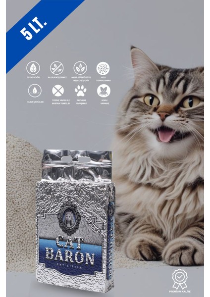 Tofu Kedi Kumu | Doğal, Topaklanan, Tozsuz, Süt Kokulu | 5 Lt / 2 kg | Pati Premium