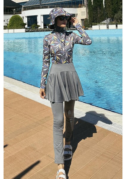 Tesettür Mayo Boru Paça Pantolon Gri indirimleri