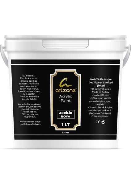 Akrilik Boya 1000ML - Siyah (Ys)