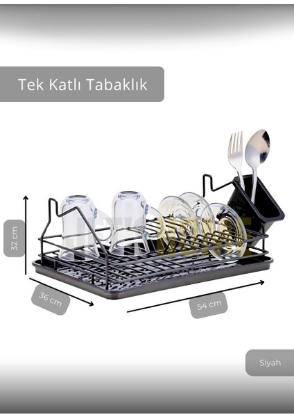 Tek Katlı Bulaşıklık Tezgah Üstü Tabaklık Bpa Free Bulaşık Sepeti Siyah fiyatları