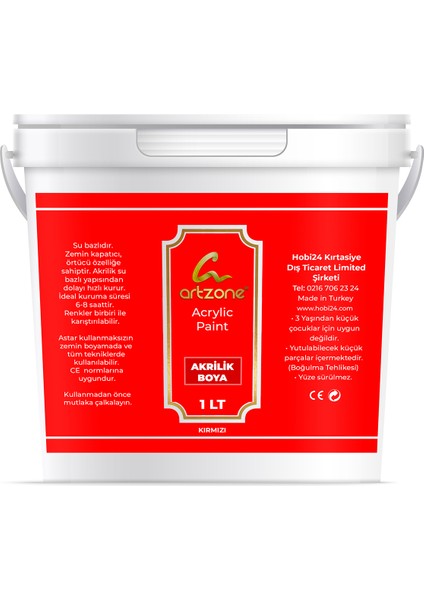 Akrilik Boya 1000ML - Kırmızı