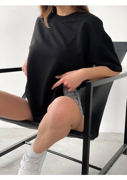 Siyah Unisex Oversize Tshirt-Basic Kadın/erkek Tisört- Caglisa fiyatları