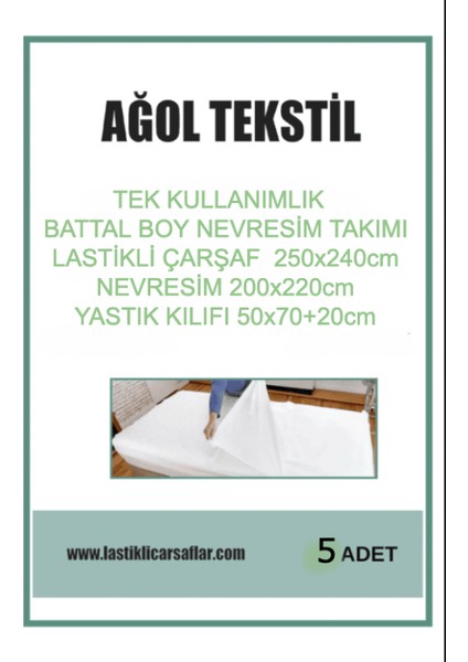5’li Battal Boy Tek Kullanımlık Nevresim Seti | Lastikli Çarşaf, Yorgan ve Yastık Kılıfı