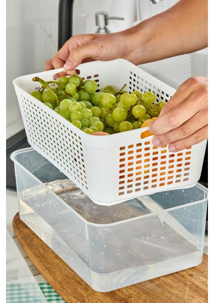 Süzgeçli Saklama Kabı 4 Adet indirimleri